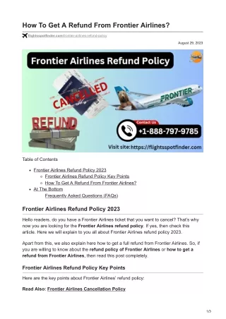 how to get a refund from frontier airlines