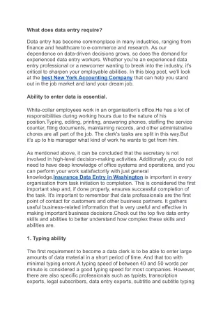 what does data entry require