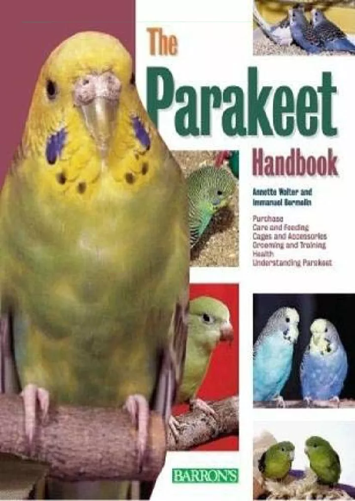 the parakeet handbook barron s pet handbooks