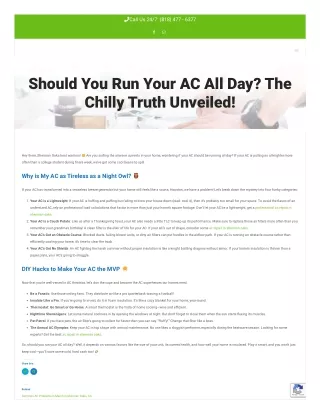 Should You Run Your AC All Day The Chilly Truth Unveiled!