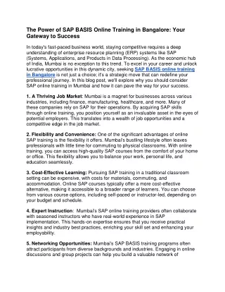 the power of sap basis online training