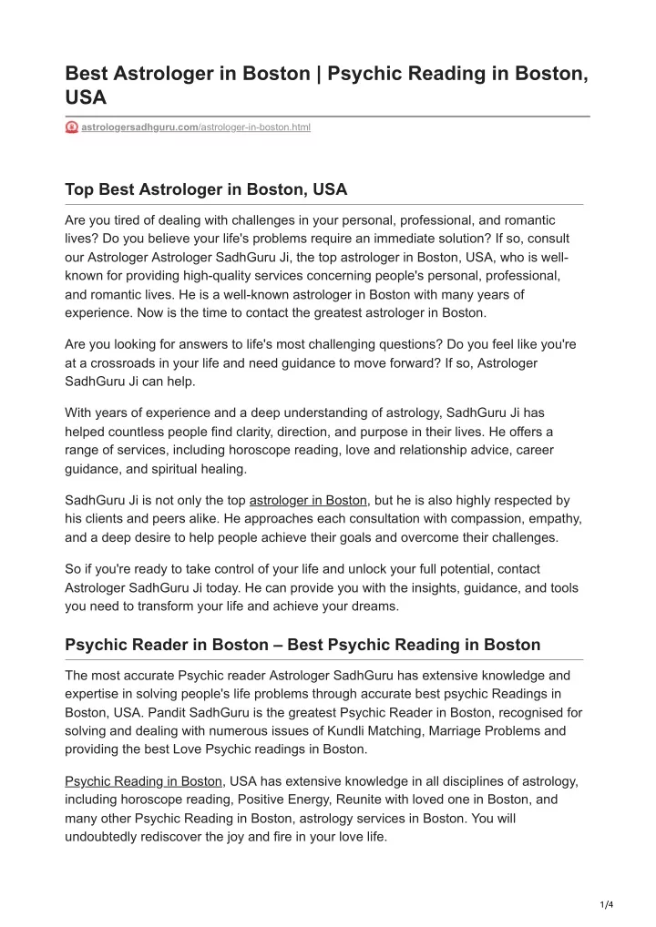 best astrologer in boston psychic reading