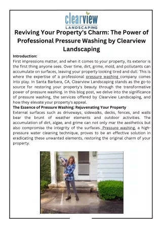 Reviving Your Property's Charm The Power of Professional Pressure Washing by Clearview Landscaping