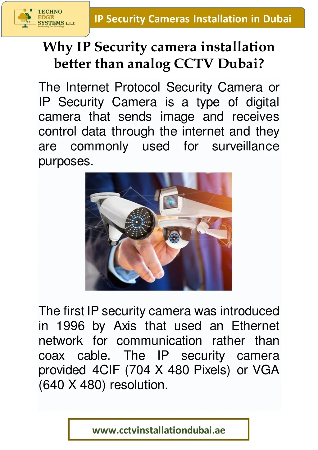 PPT - Why IP Security camera installation better than analog CCTV Dubai ...