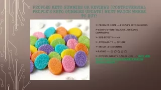 Peoples Keto Gummies UK Reviews