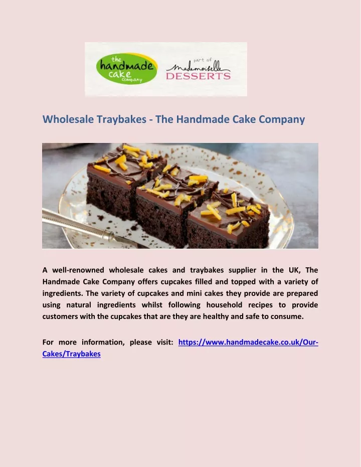 wholesale traybakes the handmade cake company