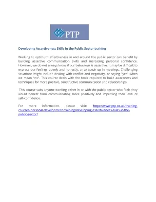 developing assertiveness skills in the public
