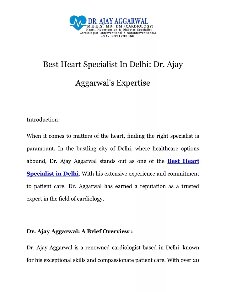 best heart specialist in delhi dr ajay