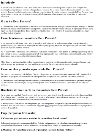 Receba presentes especiais ao fazer parte da comunidade Deco Proteste