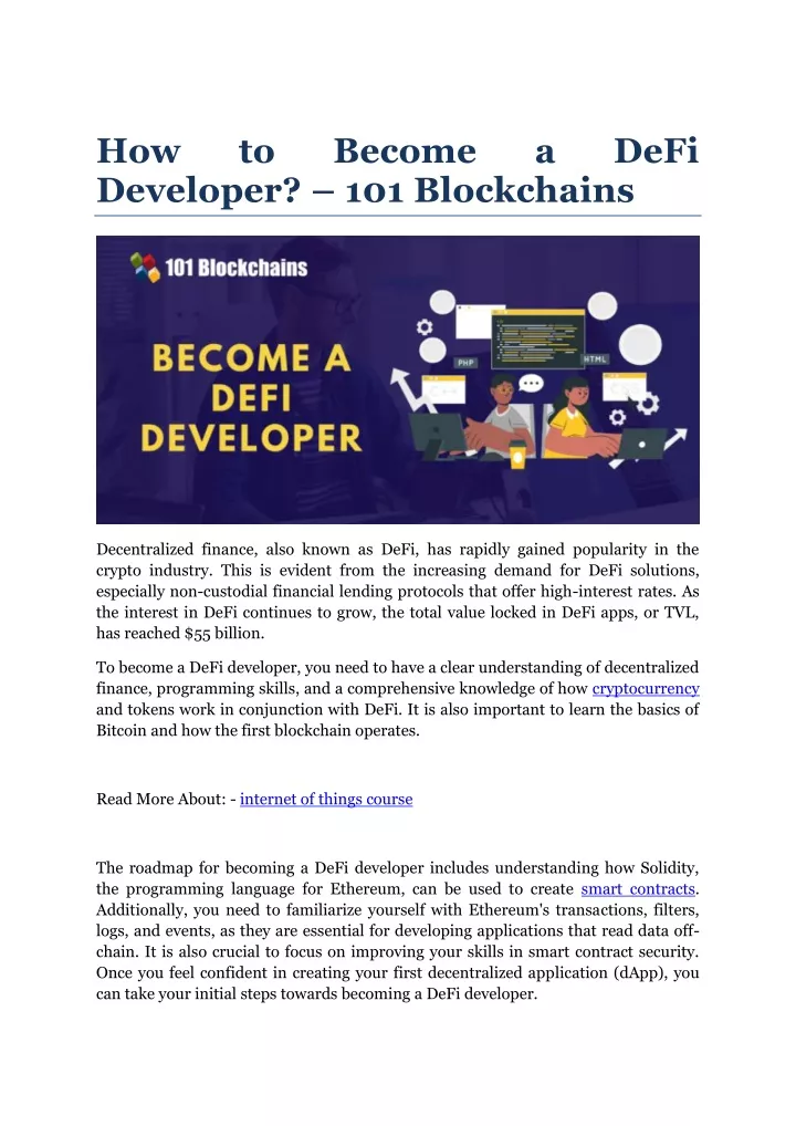 how developer 101 blockchains
