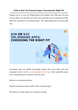 b2b or b2c on demand apps choosing the right