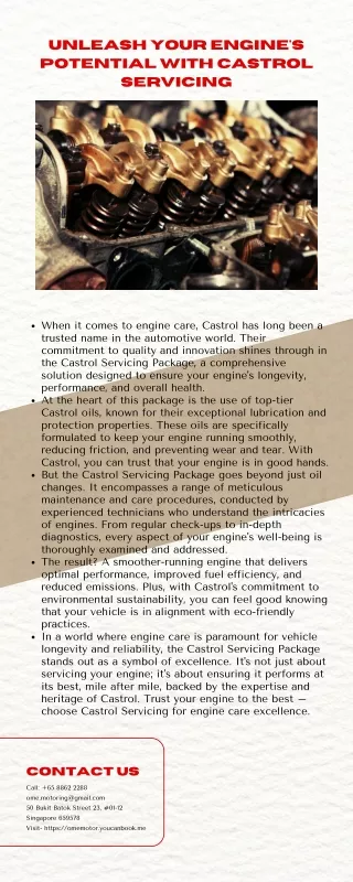 Unleash Your Engine's Potential with Castrol Servicing