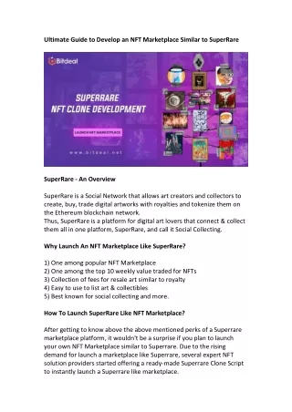 ultimate guide to develop an nft marketplace