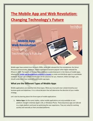 the mobile app and web revolution changing