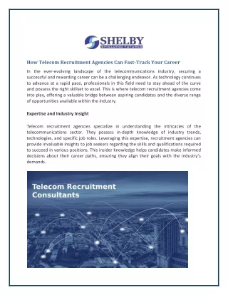 How Telecom Recruitment Agencies Can Fast