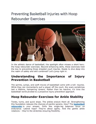 preventing basketball injuries with hoop