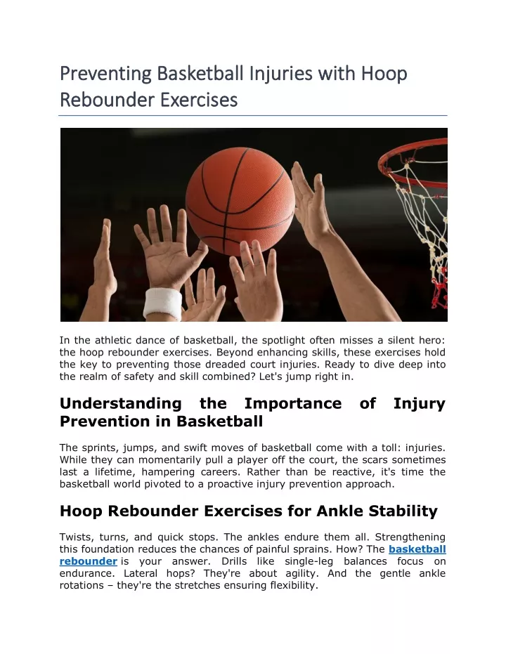 PPT - Preventing Basketball Injuries with Hoop Rebounder Exercises ...