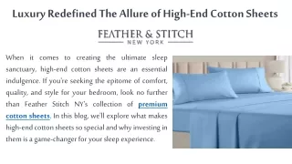 Luxury Redefined The Allure of High-End Cotton Sheets