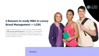 5 Reasons to study MBA in Luxury Brand Management — LCBS