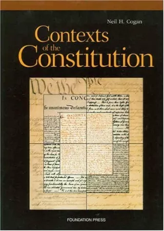 Download Book [PDF] Contexts of the Constitution (American Casebook Series)