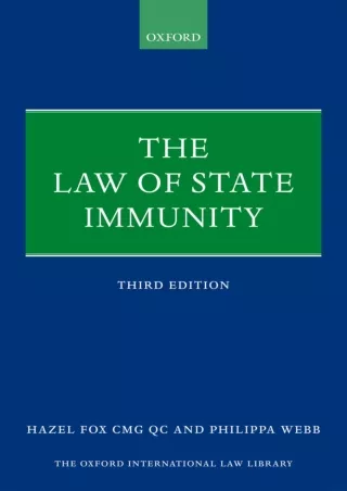 Read ebook [PDF] The Law of State Immunity (Oxford International Law Library)