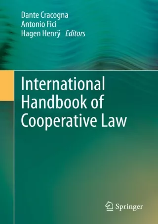 Download Book [PDF] International Handbook of Cooperative Law