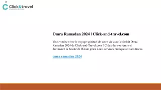 Omra Ramadan 2024  Click-and-travel.com