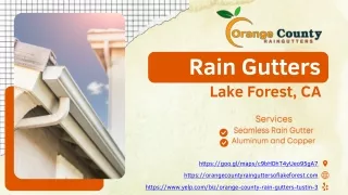 Rain Gutters Installer Lake Forest, CA