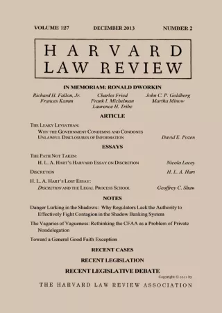 Epub Harvard Law Review: Volume 127, Number 2 - December 2013