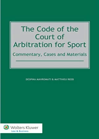 Read online  The Code of the Court of Arbitration for Sport: Commentary, Cases and Materials