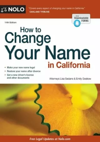 Read PDF  How to Change Your Name in California