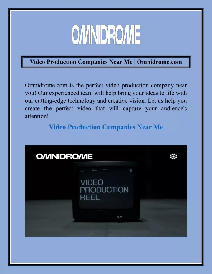 video production companies near me omnidrome com