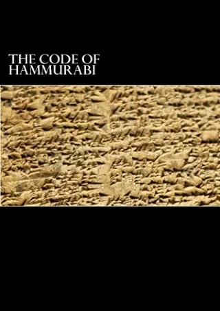 Full PDF The Code of Hammurabi: King of Babylon B.C. 2285-2242