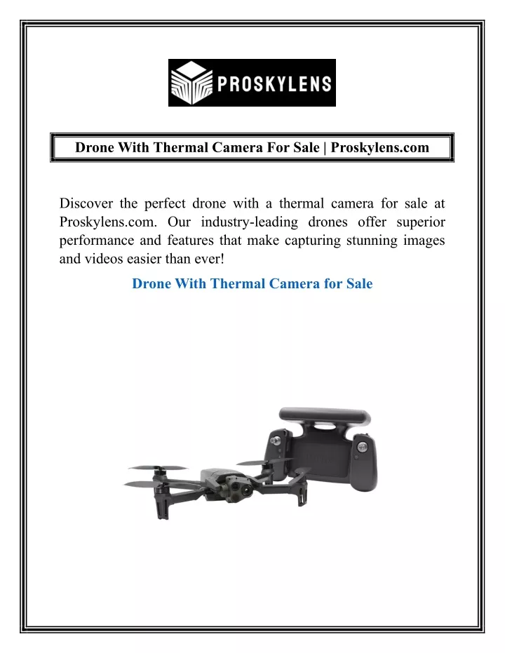 drone with thermal camera for sale proskylens com