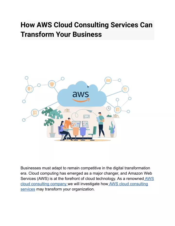 how aws cloud consulting services can transform