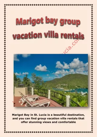marigot bay group vacation villa rentals