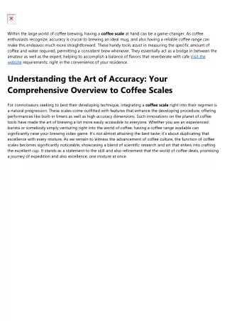 within the large world of coffee brewing having