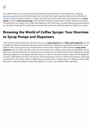 the coffee culture is ever evolving frequently