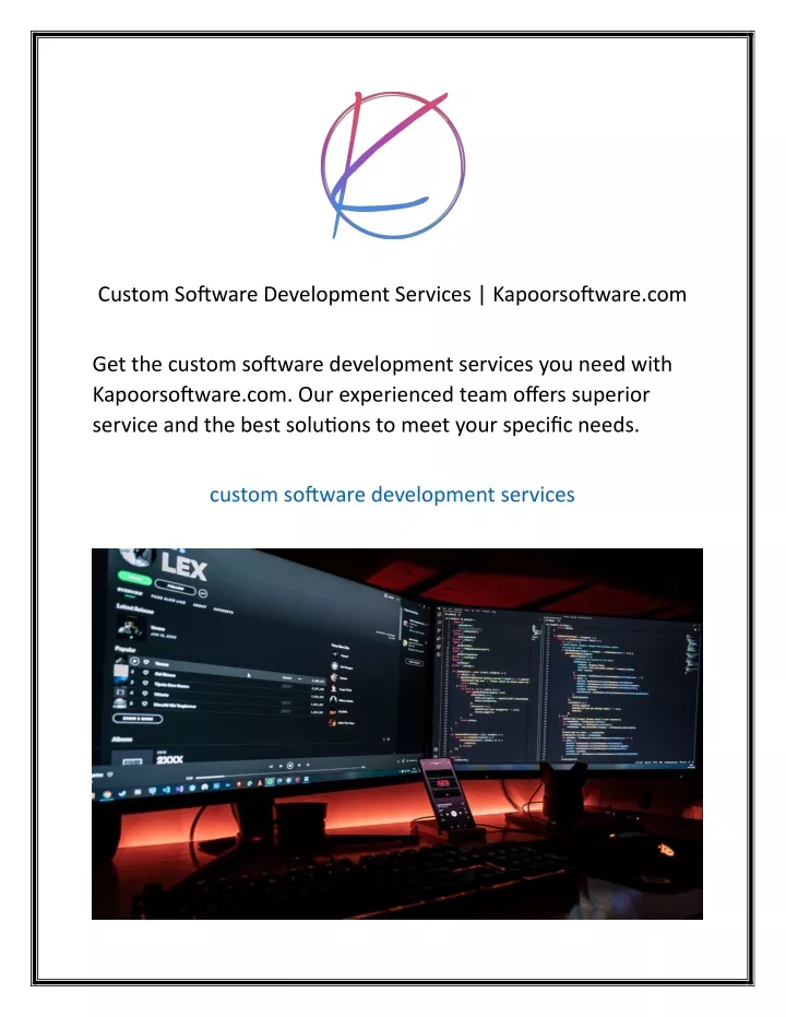 custom software development services