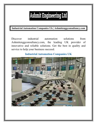 Industrial Automation Companies Uk  Ashmitenggconsultancy.com