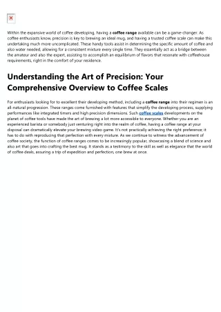 Facts About coffee scales Revealed