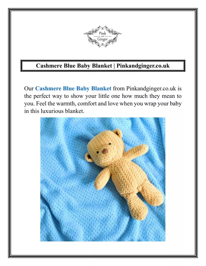 cashmere blue baby blanket pinkandginger co uk