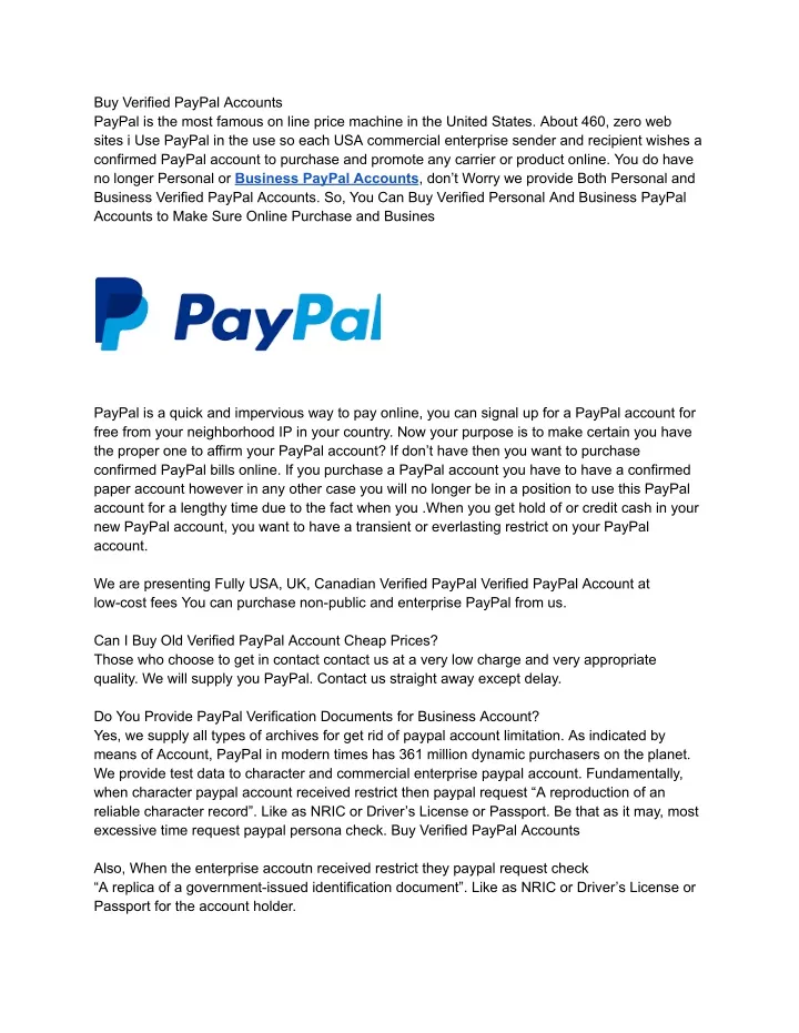 buy verified paypal accounts paypal is the most