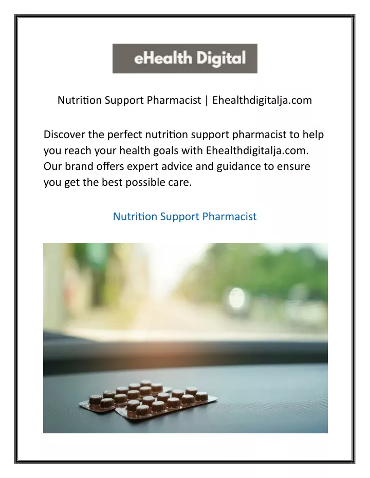 nutrition support pharmacist ehealthdigitalja com