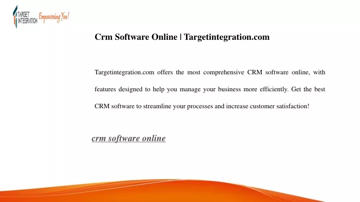crm software online targetintegration com