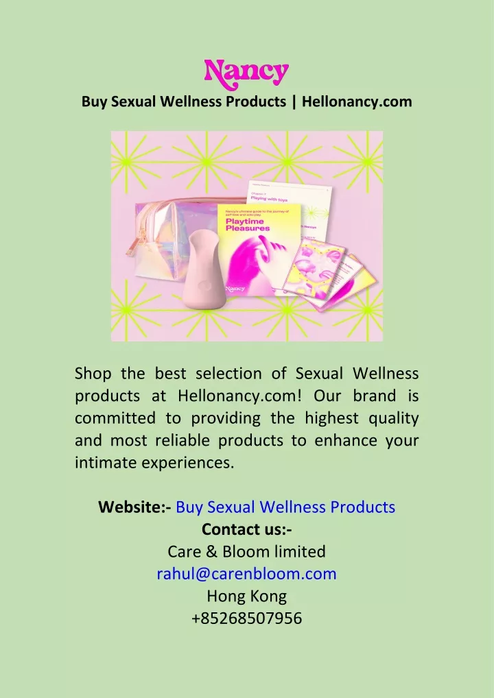 buy sexual wellness products hellonancy com