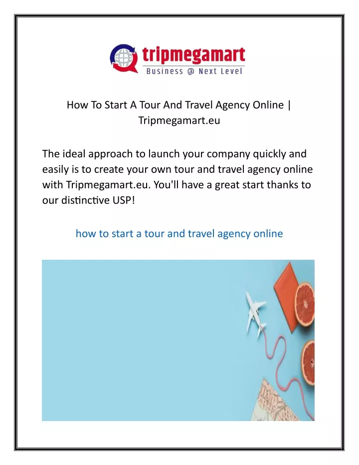 how to start a tour and travel agency online