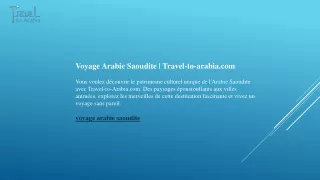 Voyage Arabie Saoudite  Travel-to-arabia.com