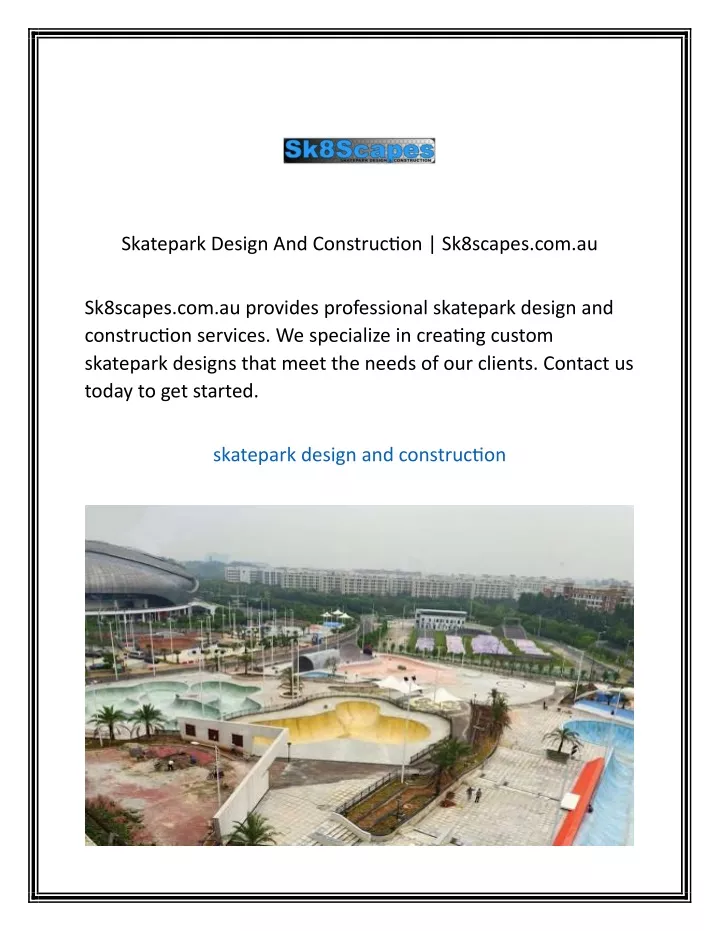 skatepark design and construction sk8scapes com au