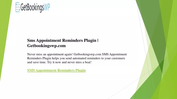 sms appointment reminders plugin getbookingswp